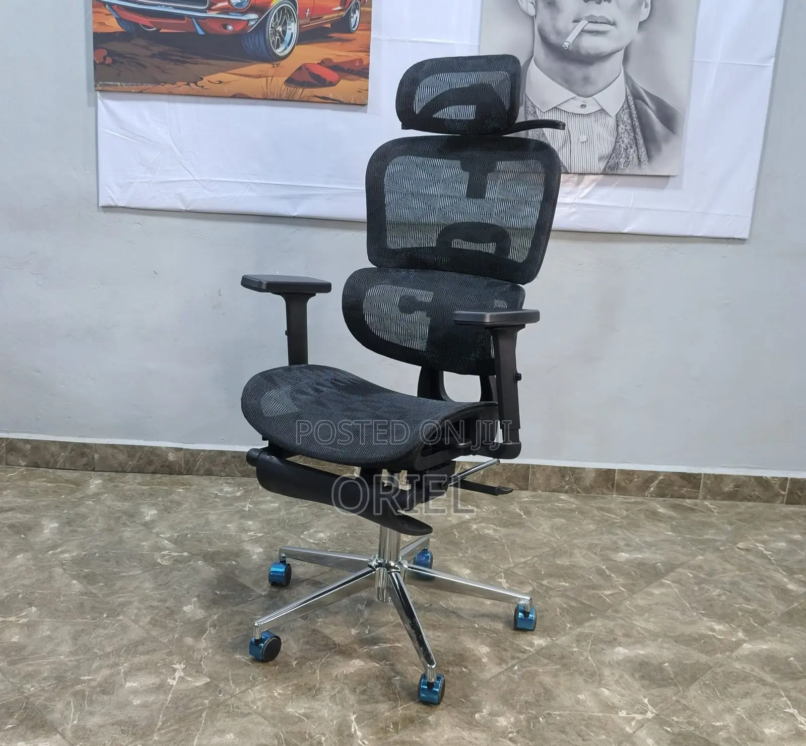 Office Chair : Black Orthopedic High-Back Mesh Chair