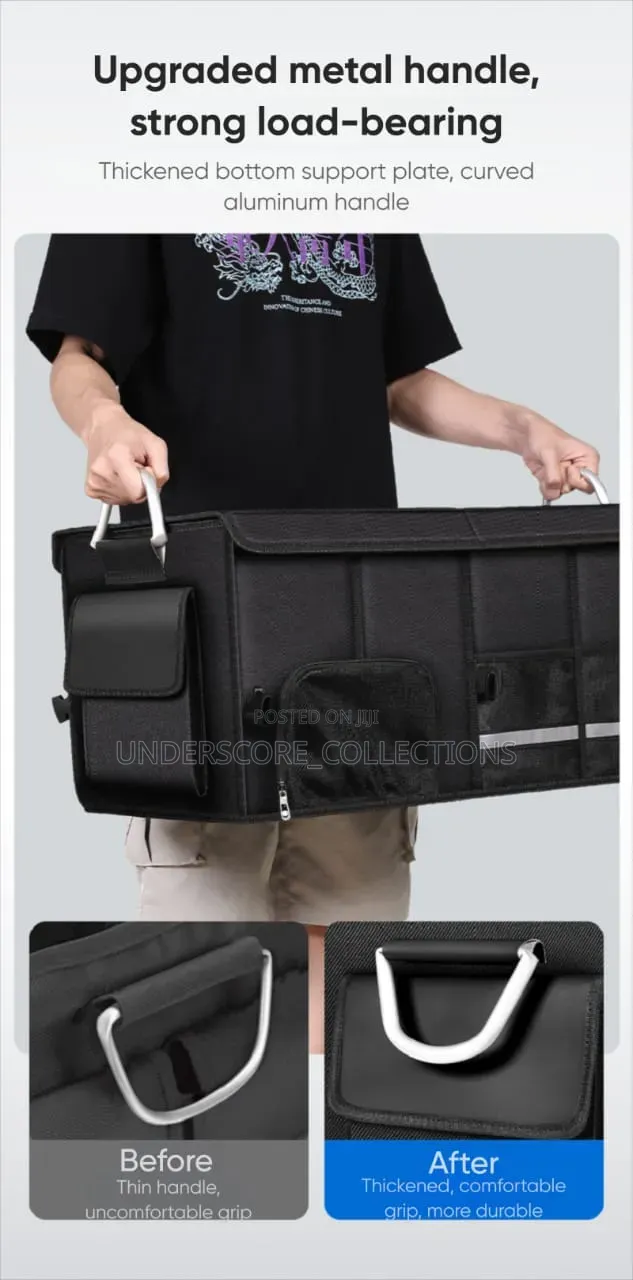 Car Trunk Foldable Storage Box With Shoe Compartment