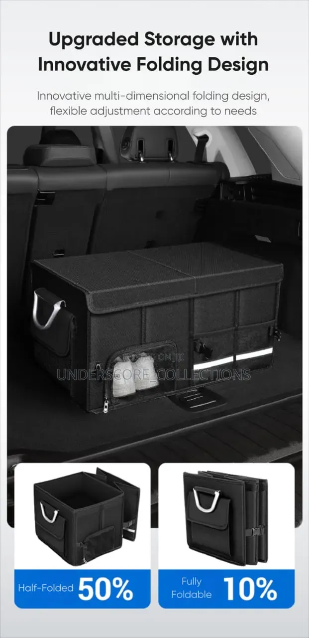 Car Trunk Foldable Storage Box With Shoe Compartment