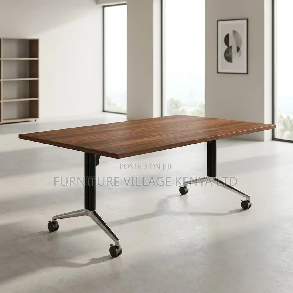 Folding Brown Conference Table