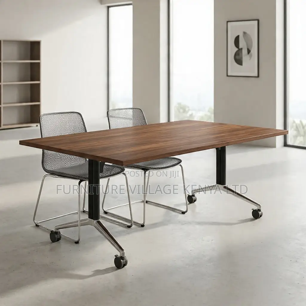 Folding Brown Conference Table