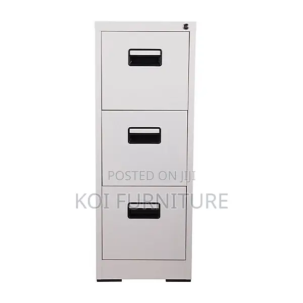 Office Cabinet; Four Lockers Grey- White Documents Cabinet