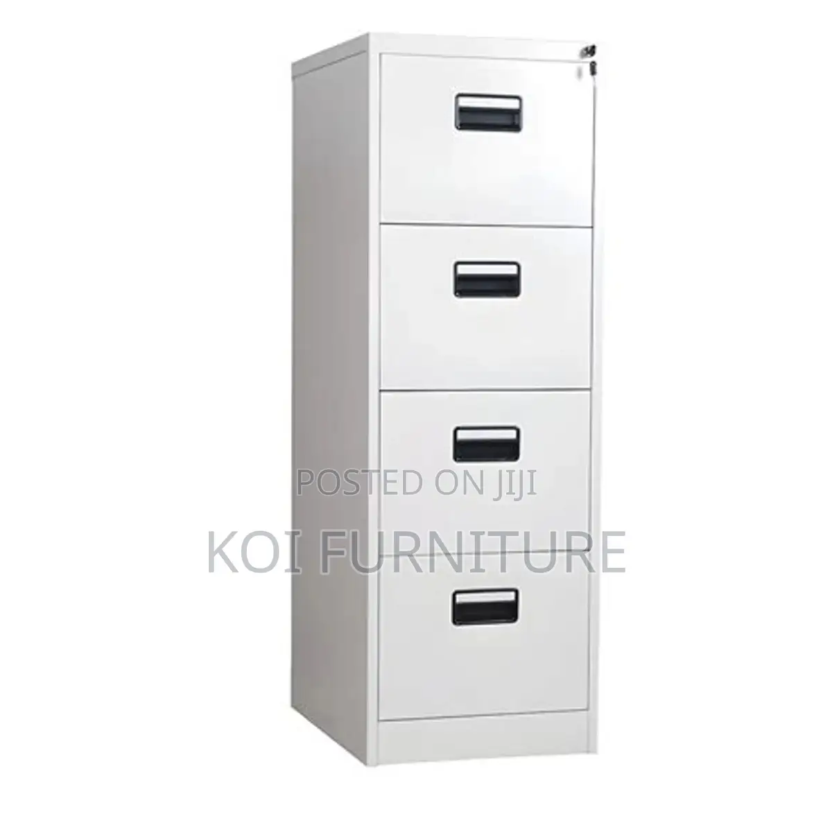 Office Cabinet; Four Lockers Grey- White Documents Cabinet