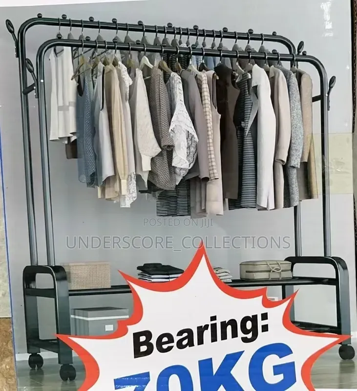 Advanced Double Layer Garment Rack Floor Standing Clothes Hanger
