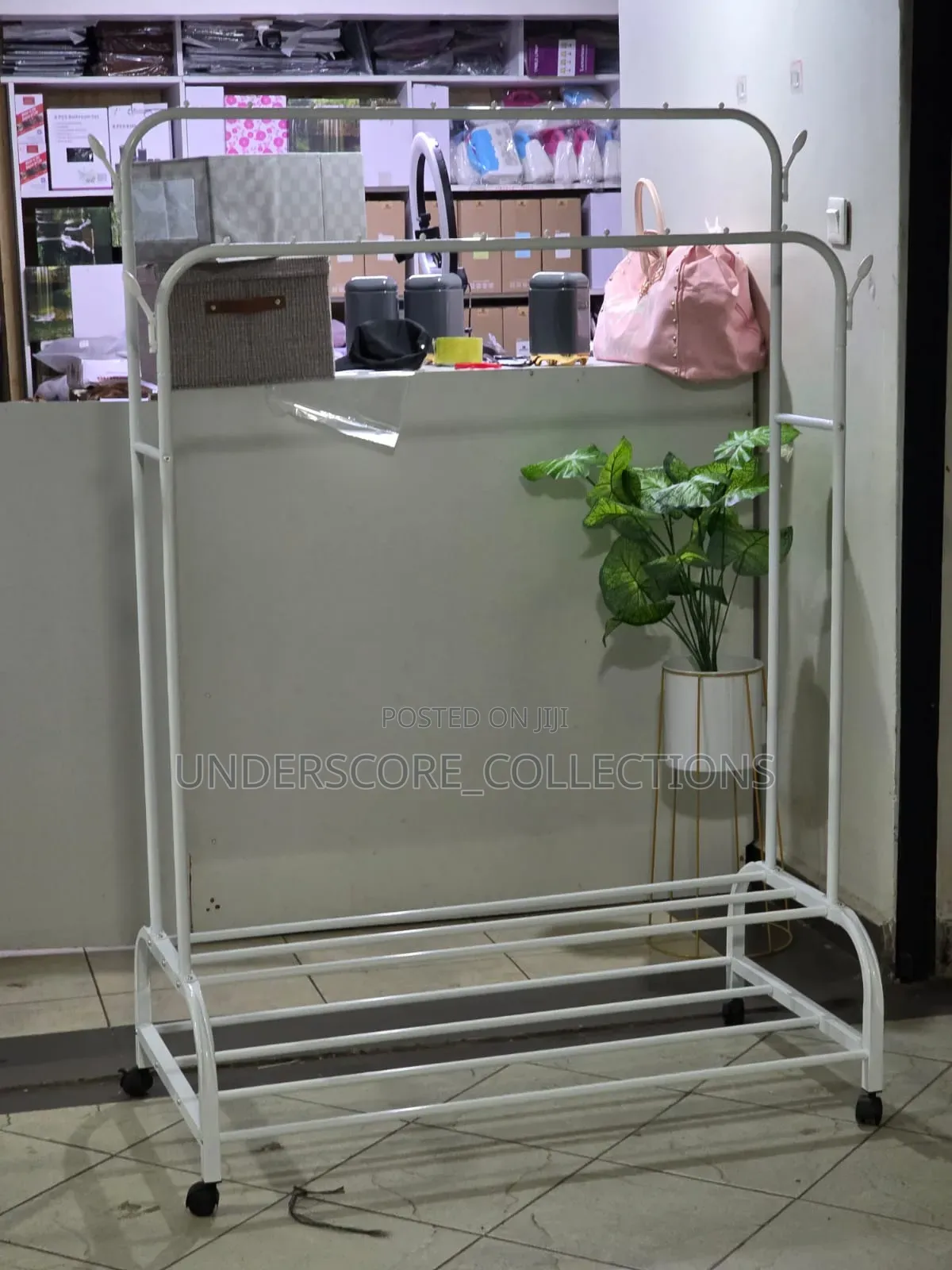 Advanced Double Layer Garment Rack Floor Standing Clothes Hanger
