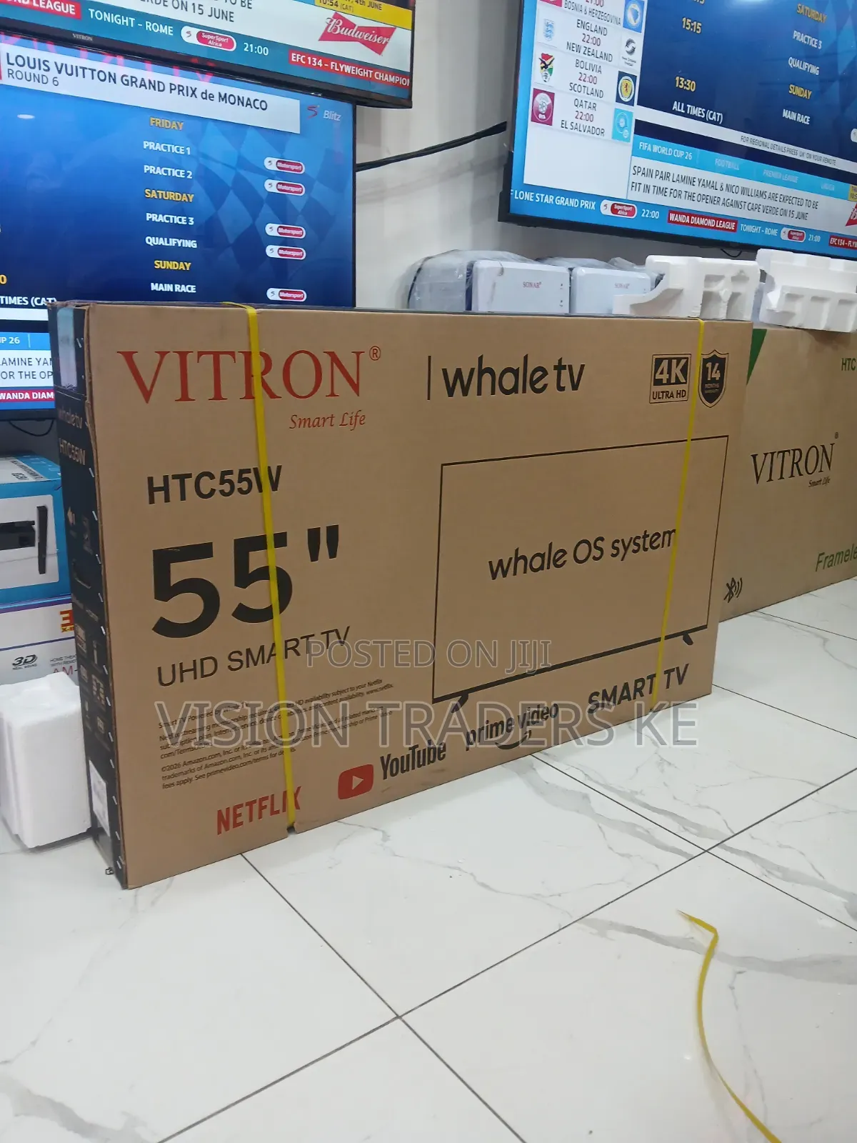 Vitron Htc55w 55inches Smart Android Frameless Tv With Bluetooth