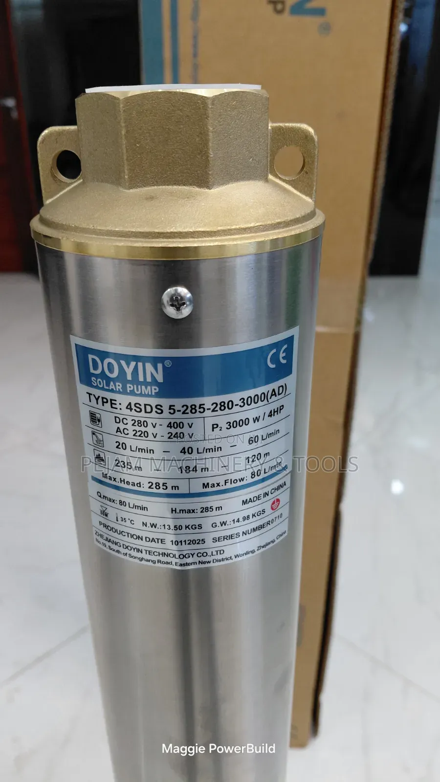 Doyin 4hp Ac/Dc Hybrid Submersible Waterpump 285m Head
