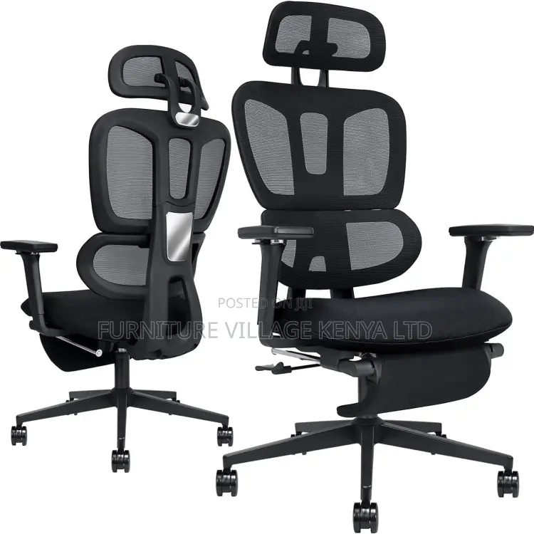 Office Mesh Desk Chair With Footrest