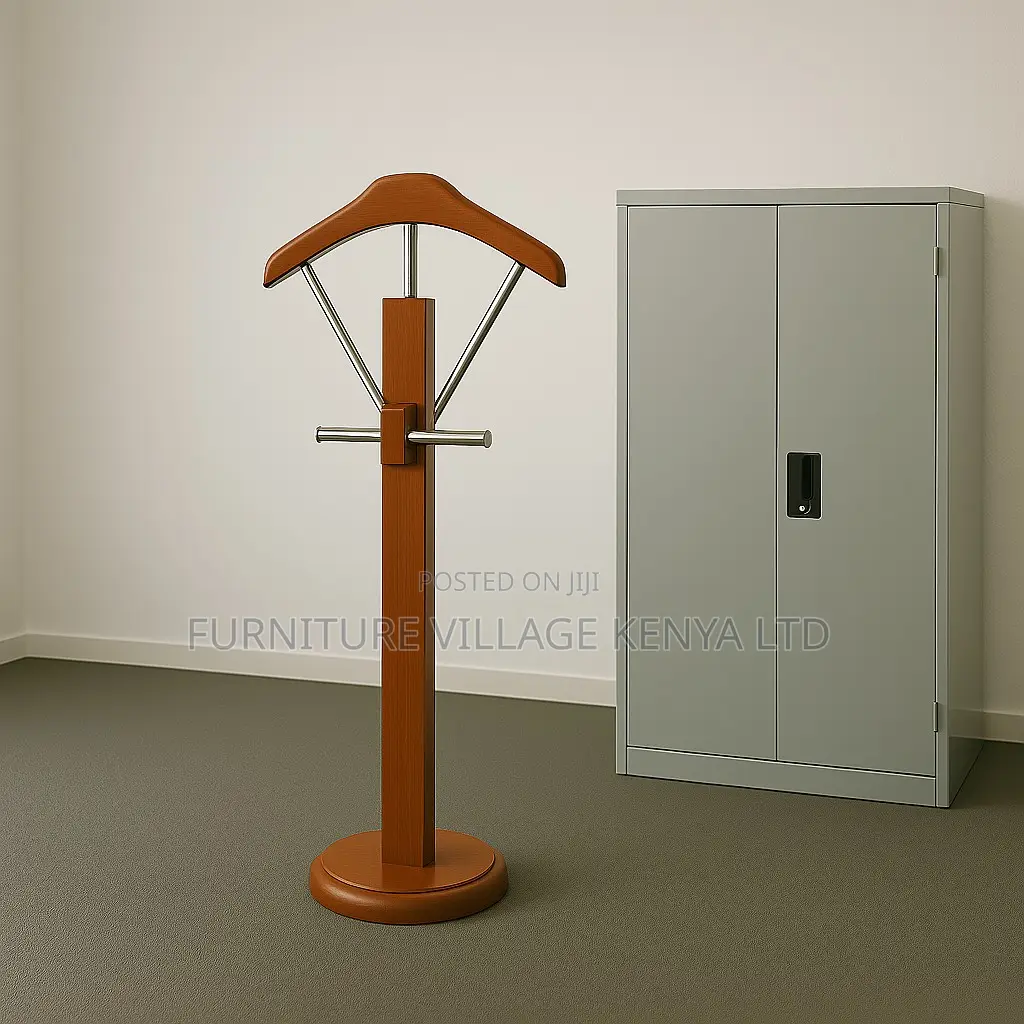 Mahogany Modern Office Coat Stand.