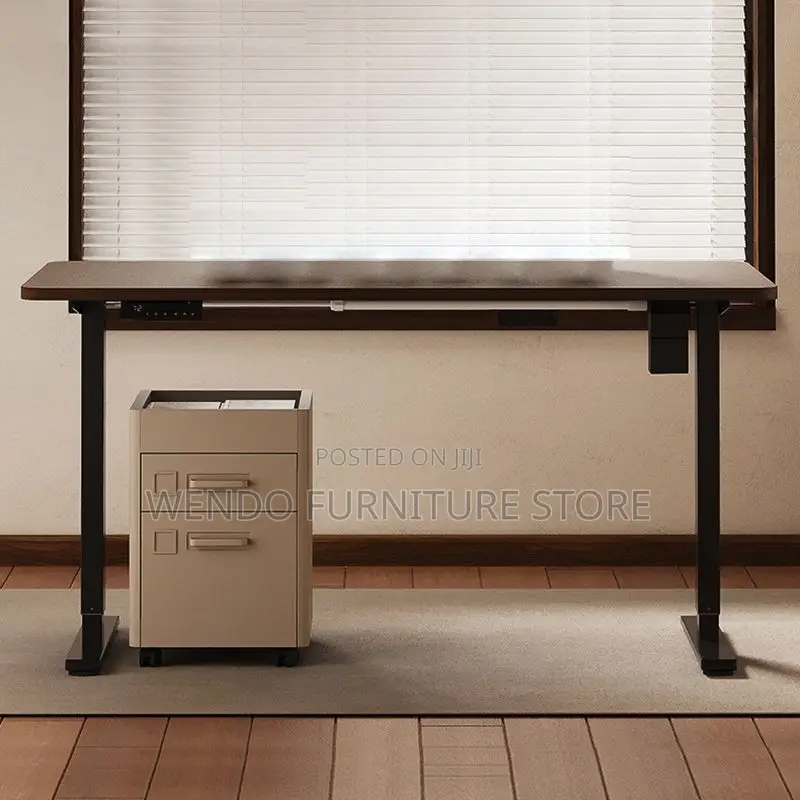 Office Desk; 1800mm Black Style Adjustable Height With Control Panel