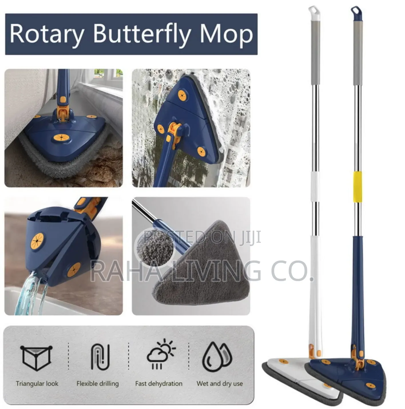 Triangle 360° Rotatable Extendable Microfiber Mop | 500ksh