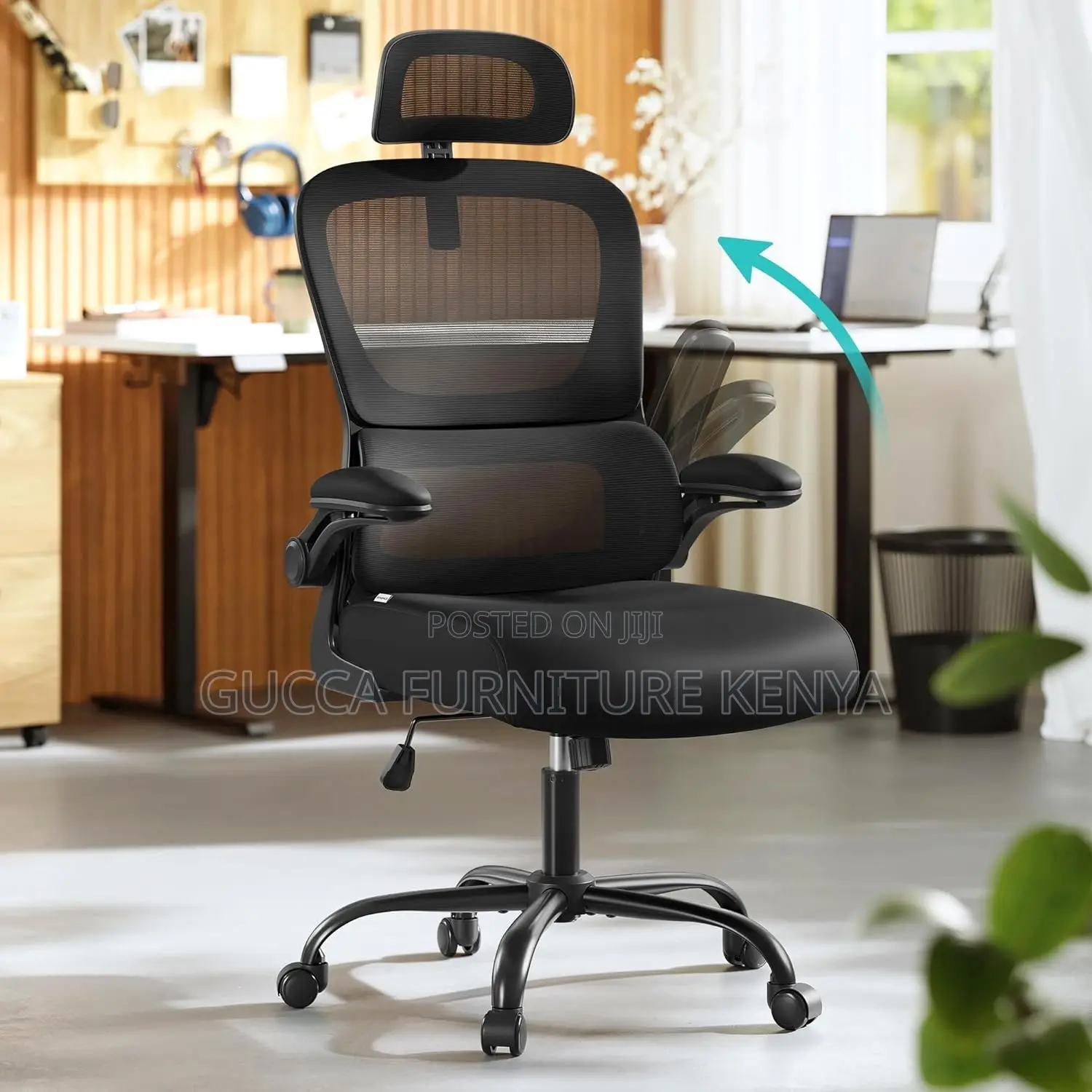 Office High Back Chair With Flip Arms