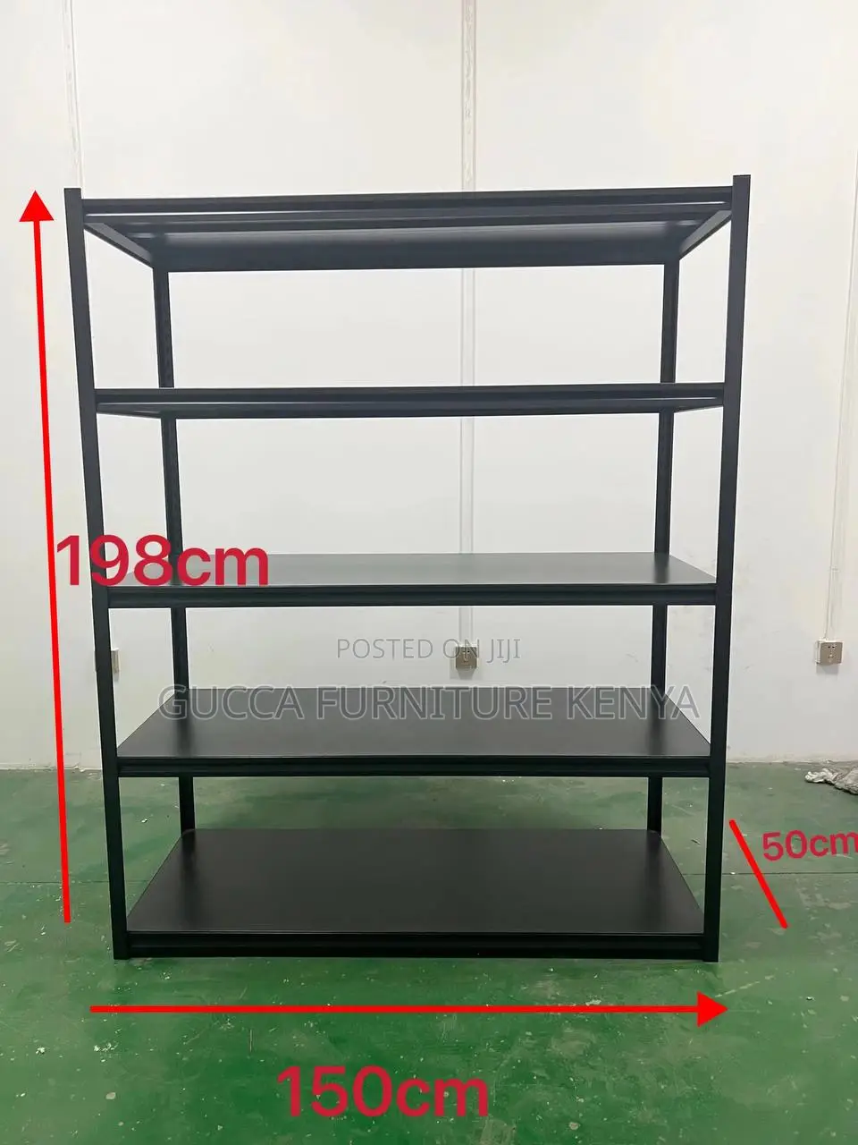 Adjustable Blak Metallic Filling Rack.