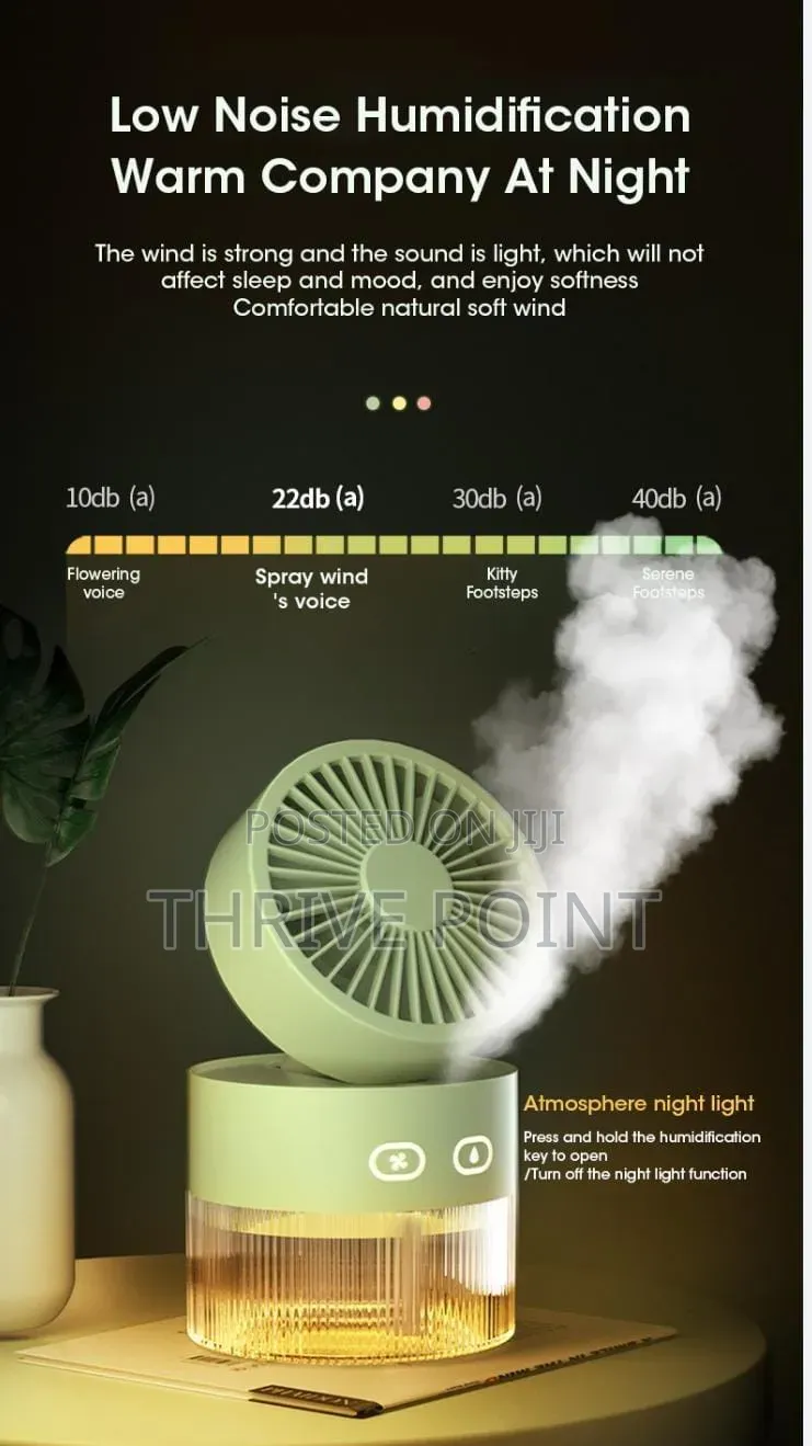 350ml 3 Speed 35ml/H Rechargeable Portable Fan With Humidifier