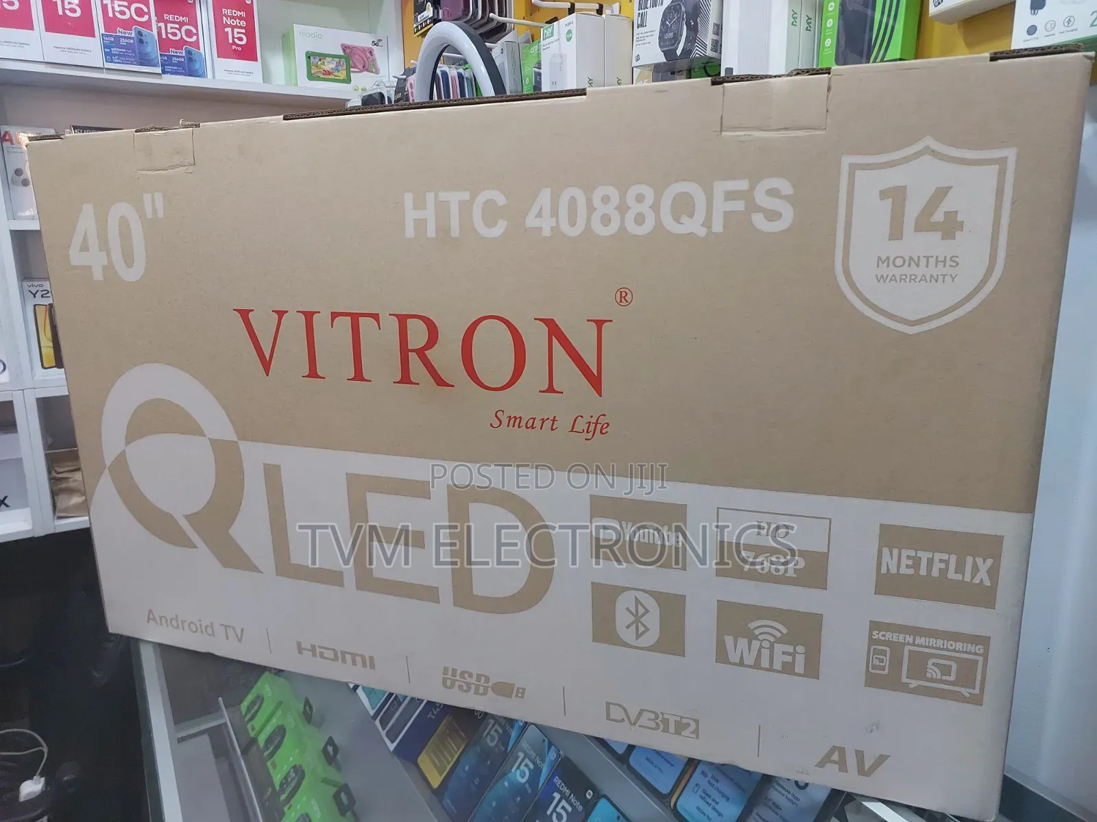 Vitron Htc4088qfs, 40" Inch Qled Tv Digital Smart Android Bluetooth
