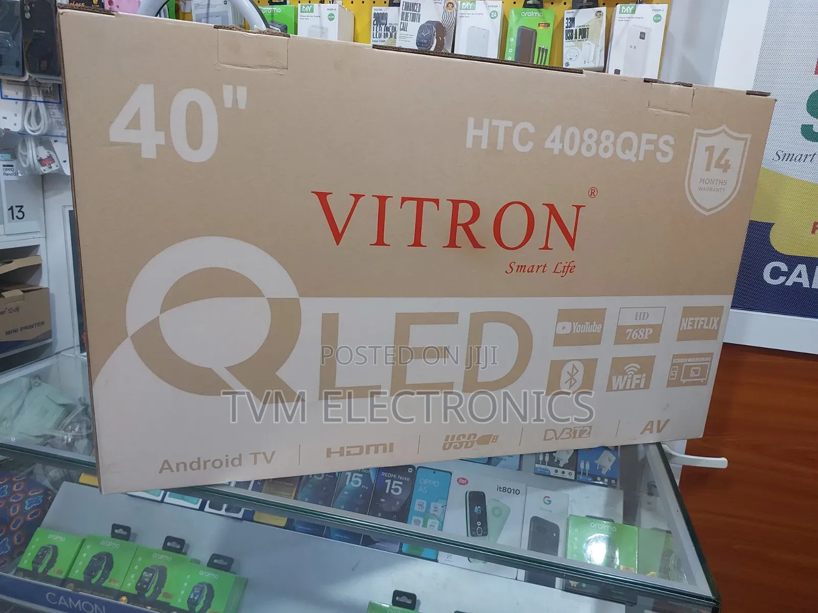 Vitron Htc4088qfs, 40" Inch Qled Tv Digital Smart Android Bluetooth