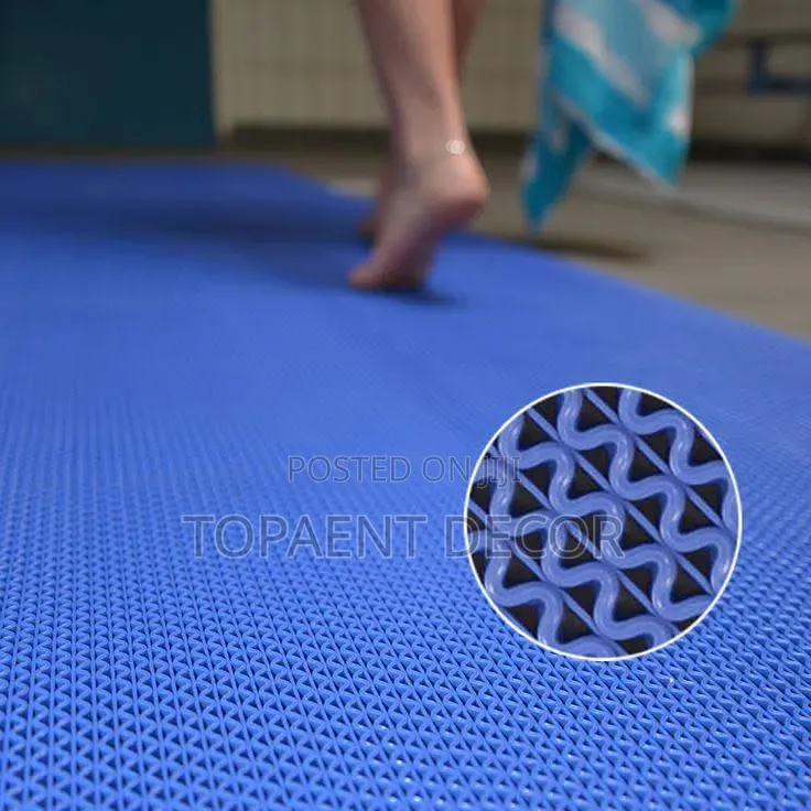 No Slips No Trips Blue Perforated PVC Antislip Mats