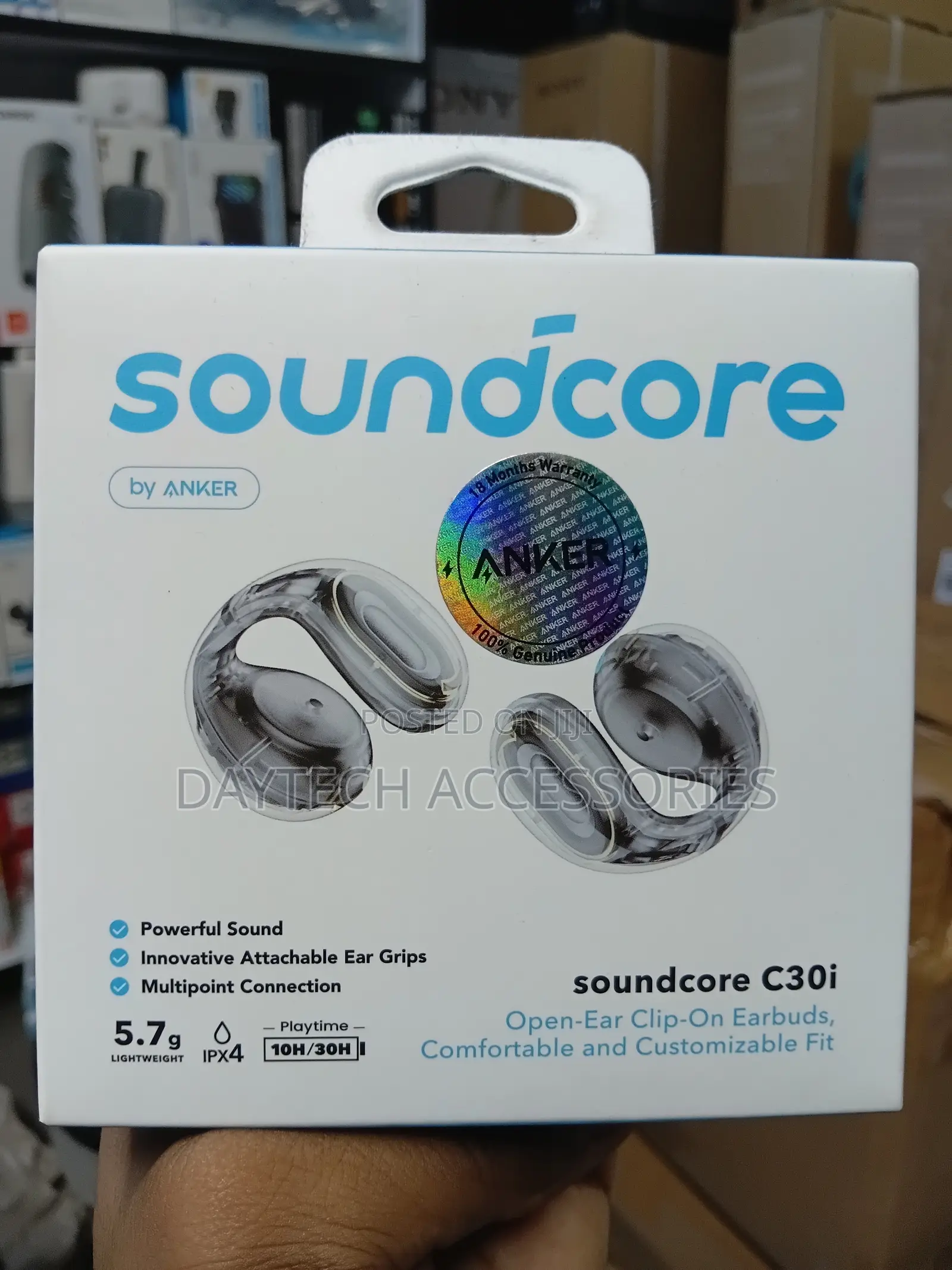 These Are Anker Soundcore C30i Open-Ear Clip-on Earbuds - Grey
