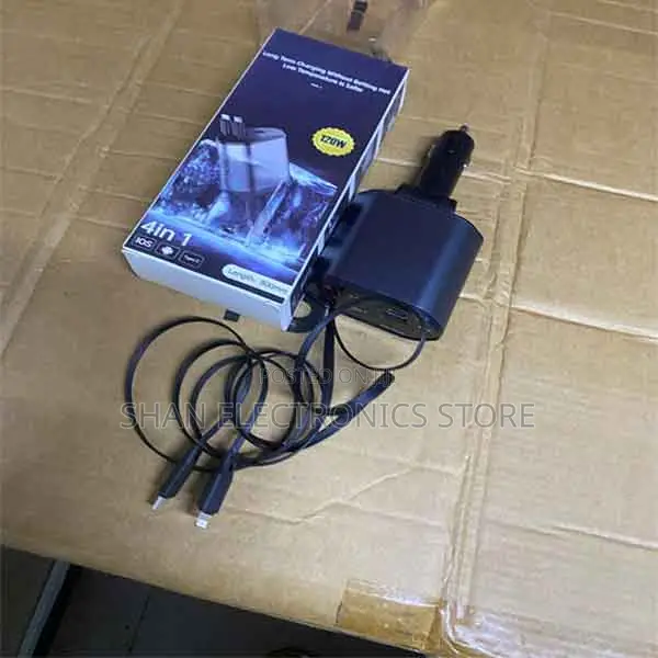 2 Port Type 4in1 Usb 120w Retractable Car Charger Fast Car Charger