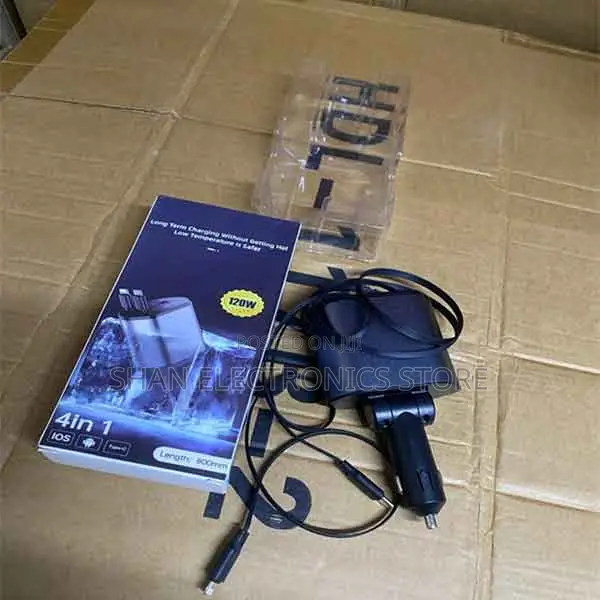 Super Fast Charger 120 Watt 4 in 1 Charger With Retractable Cables