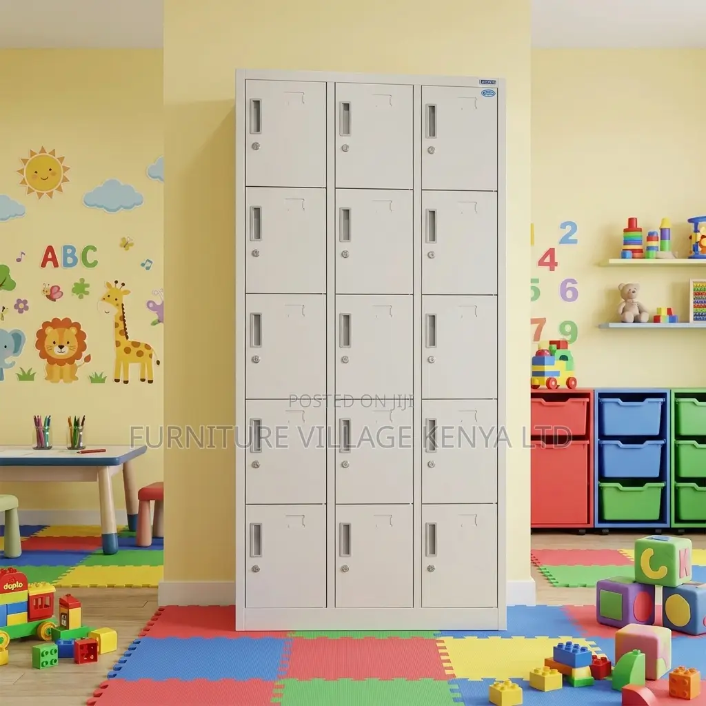 15-door's White Gym Locker Storage.