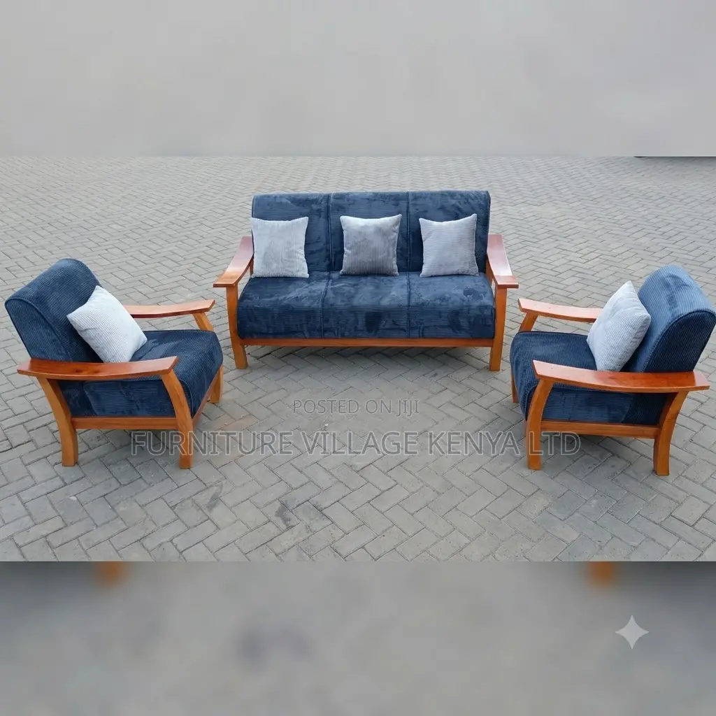5-Seater Fabric Office Sofa Set