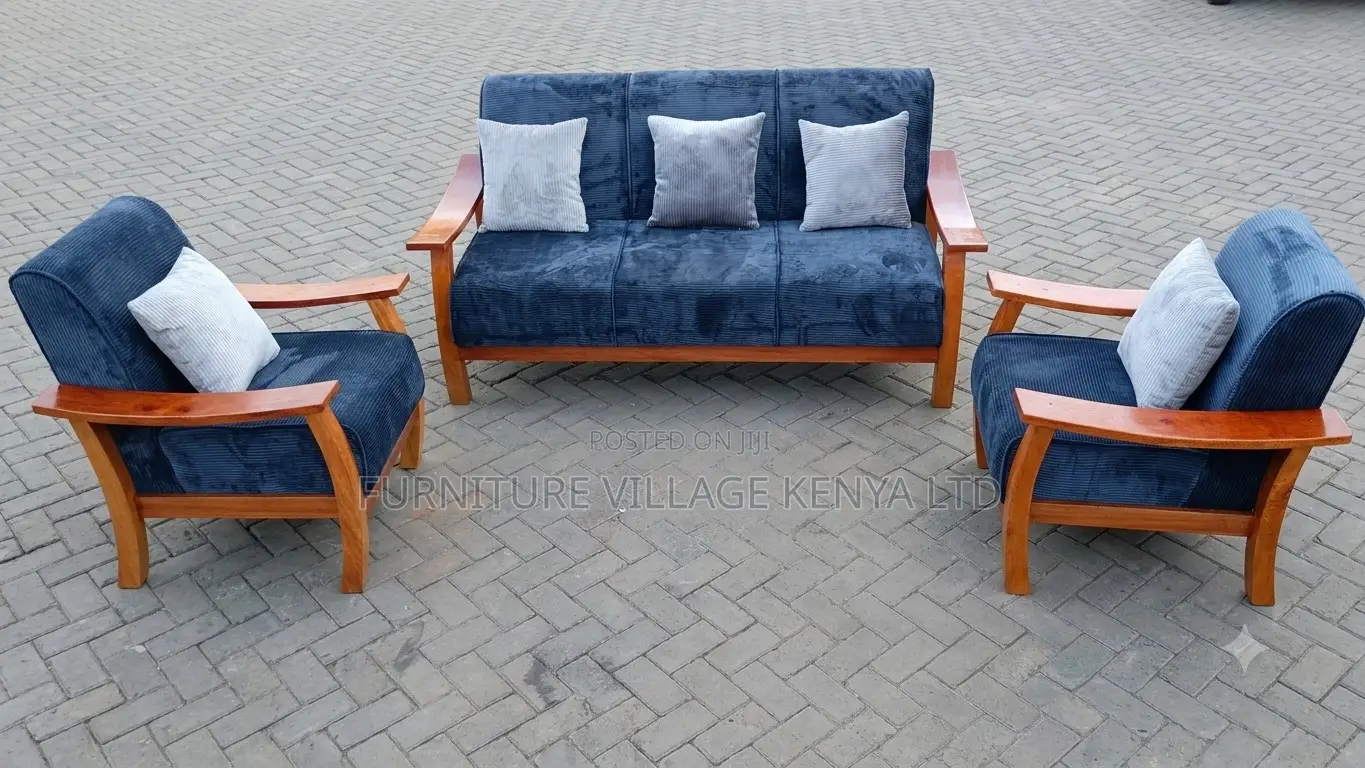 5-Seater Fabric Office Sofa Set