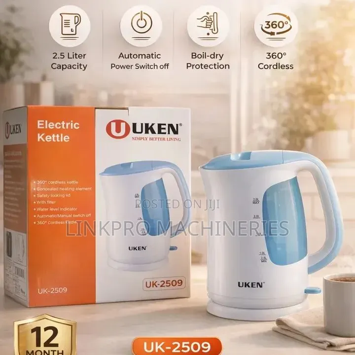 Uken 2.5 Litres Electric Cordless Electric Heater
