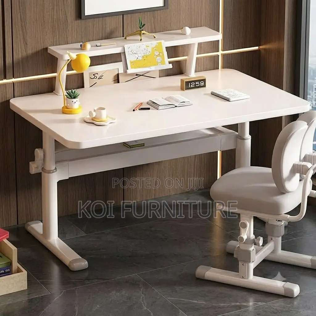 Office Desk; Manual Adjustable Office Stading White Table