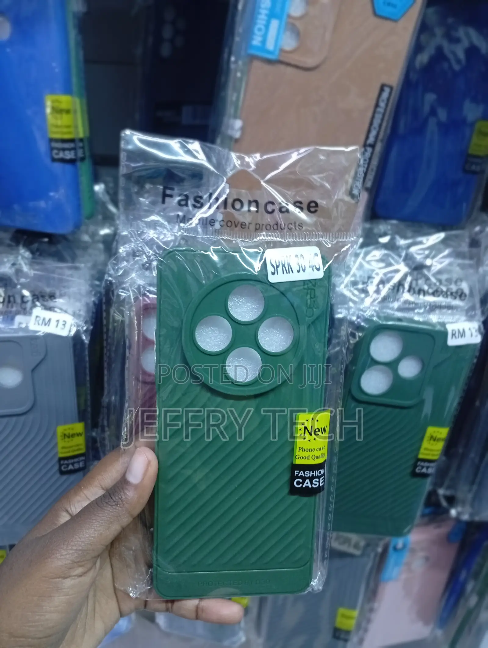 Tecno Spark 30 4g Green Matte Finish Adorned Stripe Texture Case