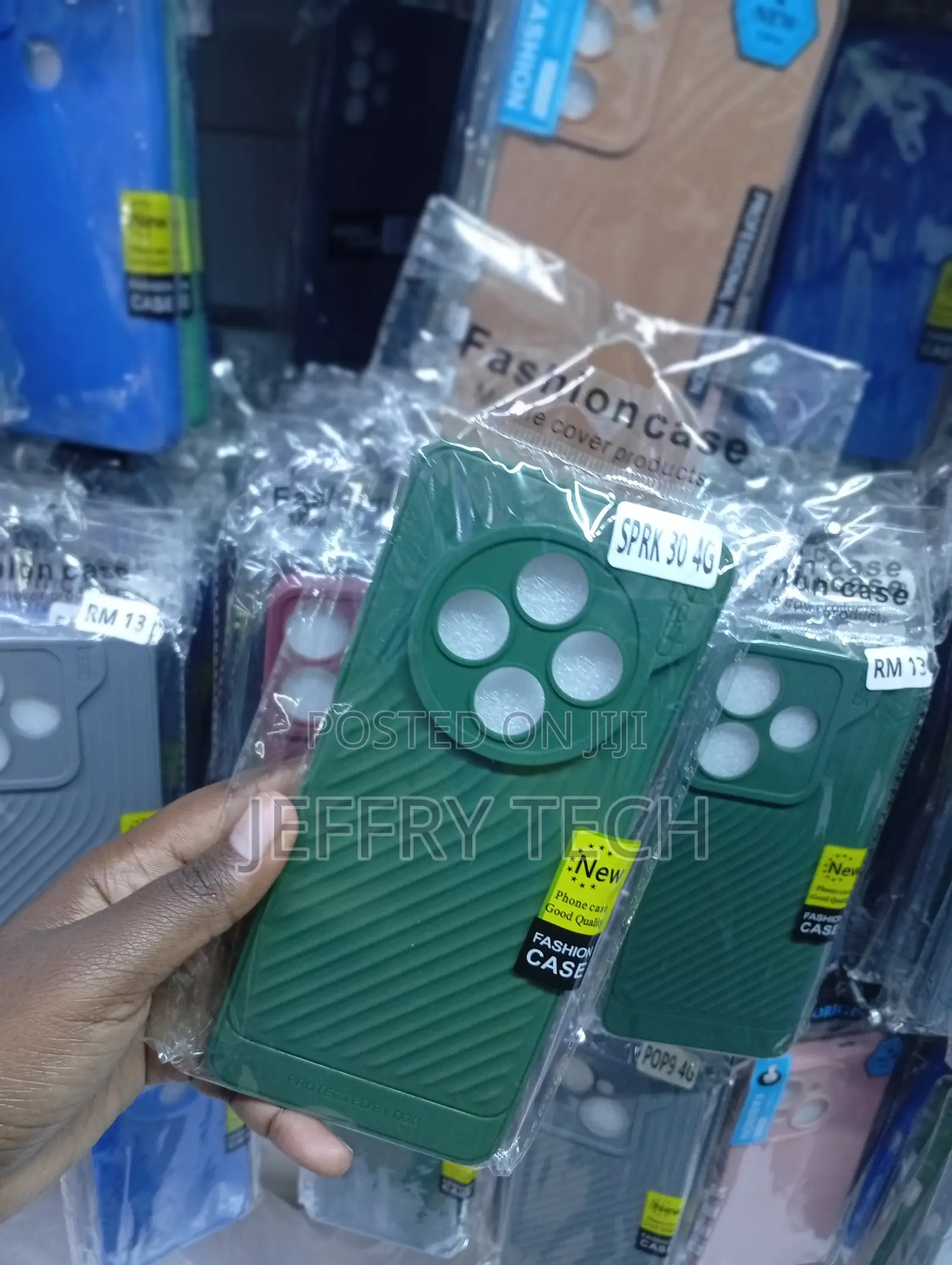 Tecno Spark 30 4g Green Matte Finish Adorned Stripe Texture Case