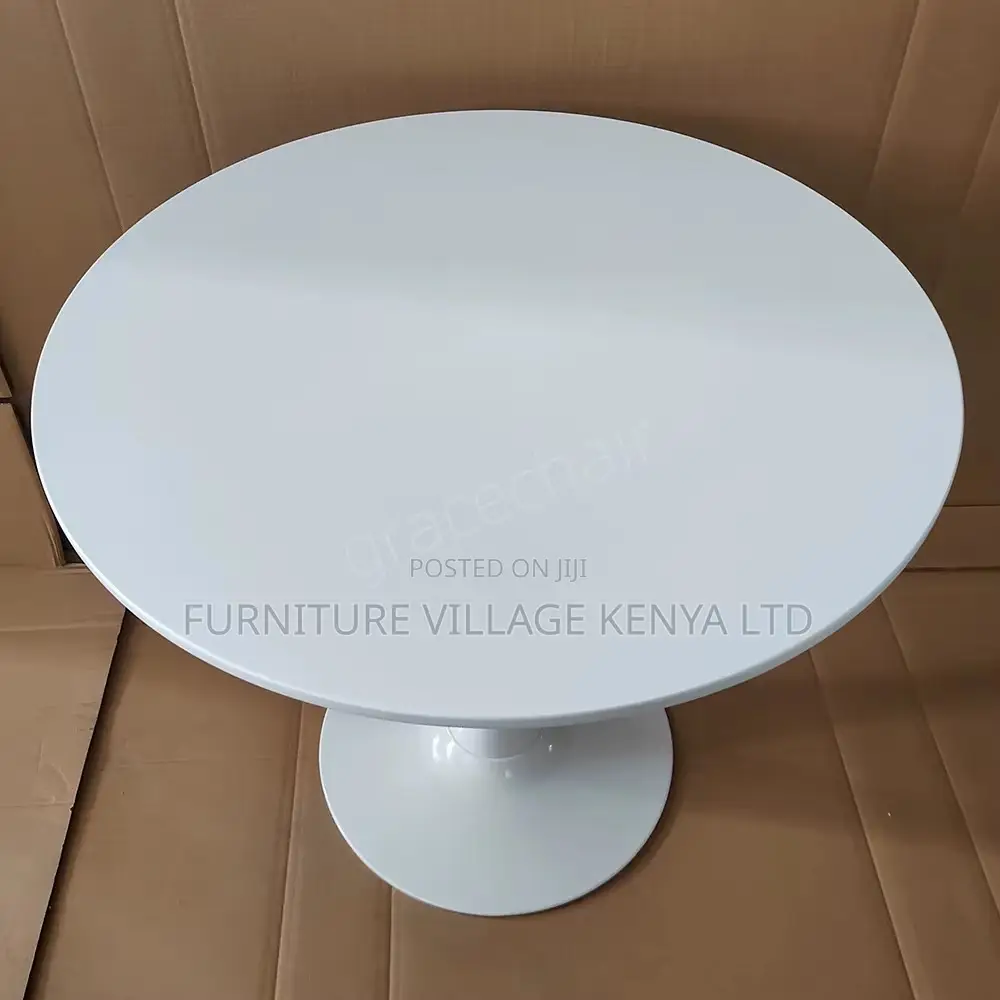 Round White Home Dining Table.