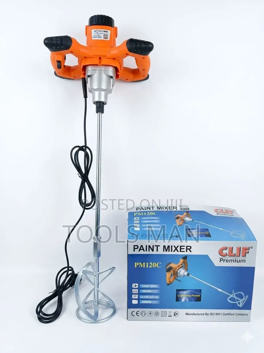 Clif 1600w Heavy Duty Electric Paint and Mortar Mixer Pm120c.