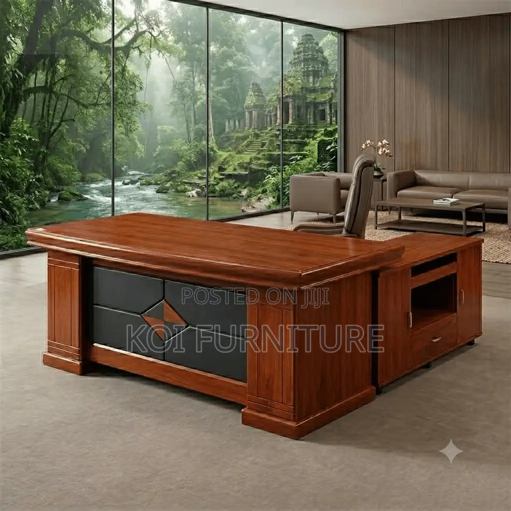 Office Desk; 1.6 Meters Executive Mahogany Efficent Office Desk