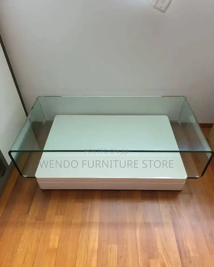 Coffee Table; Home Coffee Table With Glasses Top Surface