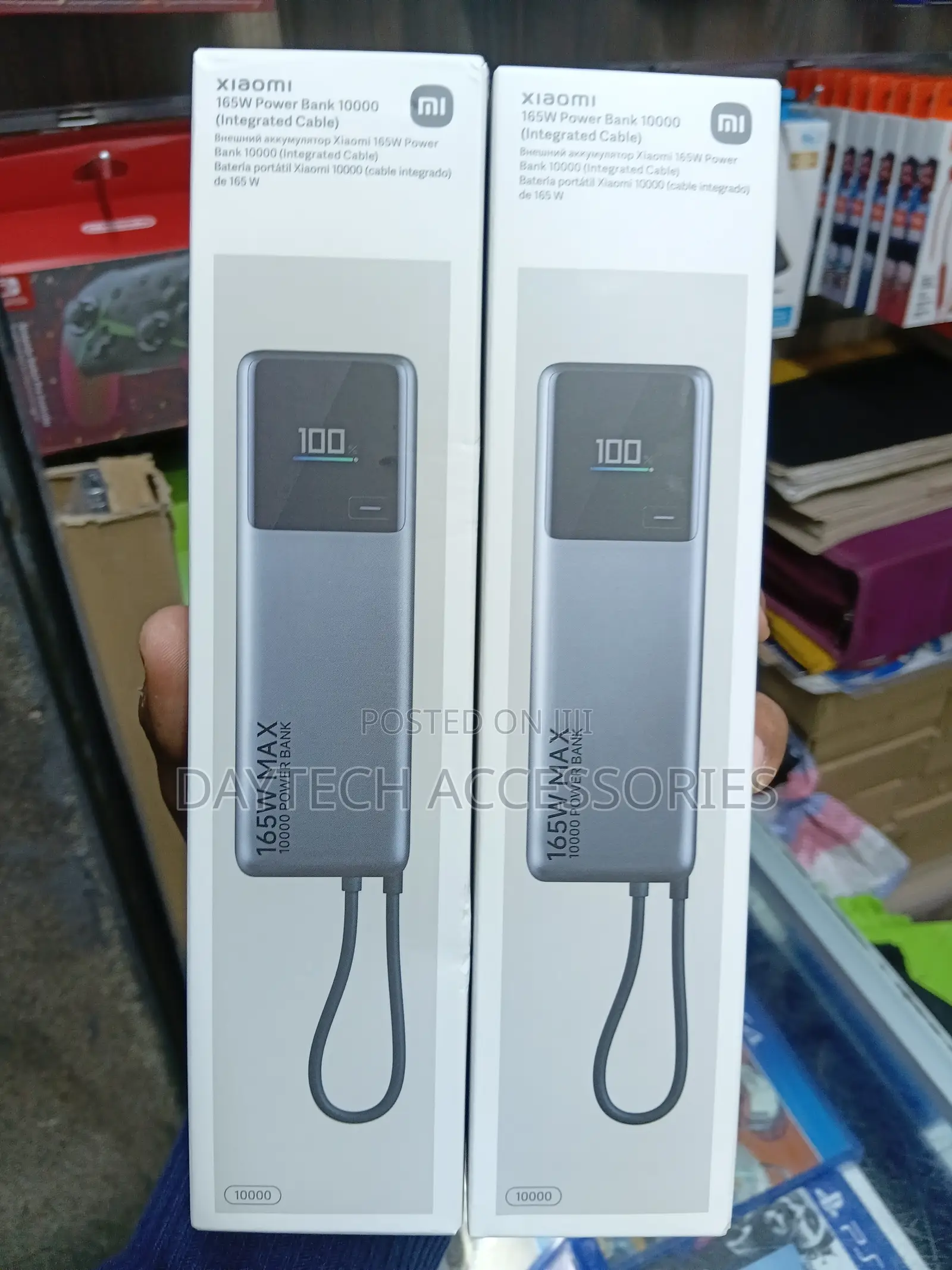 Xiaomi 165w Power Bank 10000 (Integrated Cable) - Black