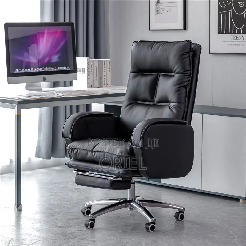 Office Chair : Black Leather Executive Office Chair