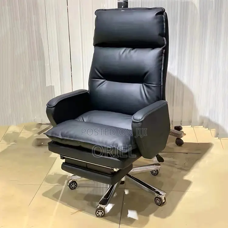 Office Chair : Black Leather Executive Office Chair