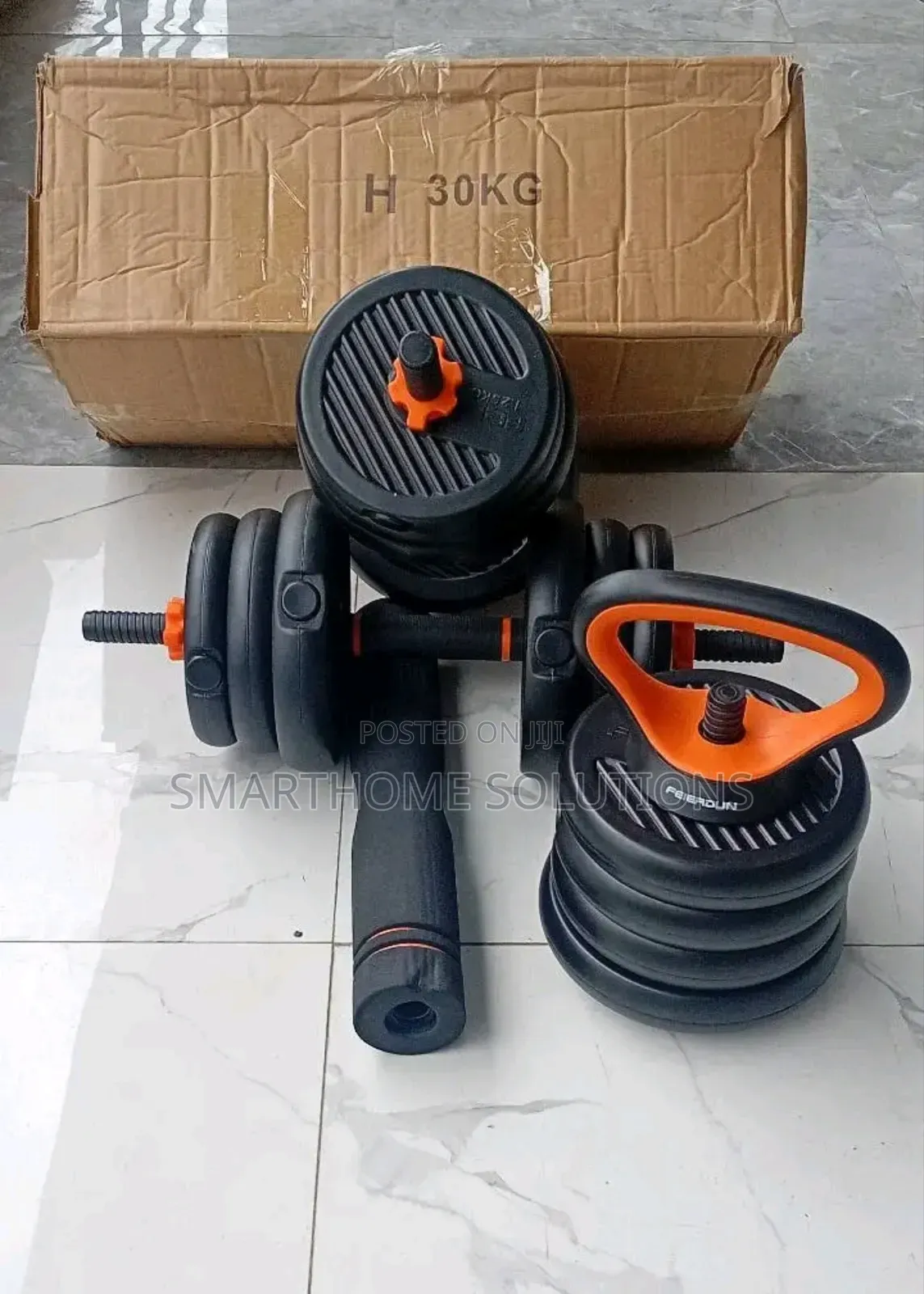 Dumbbells Set With Barbel and Kettle Bell 6in1-30kg