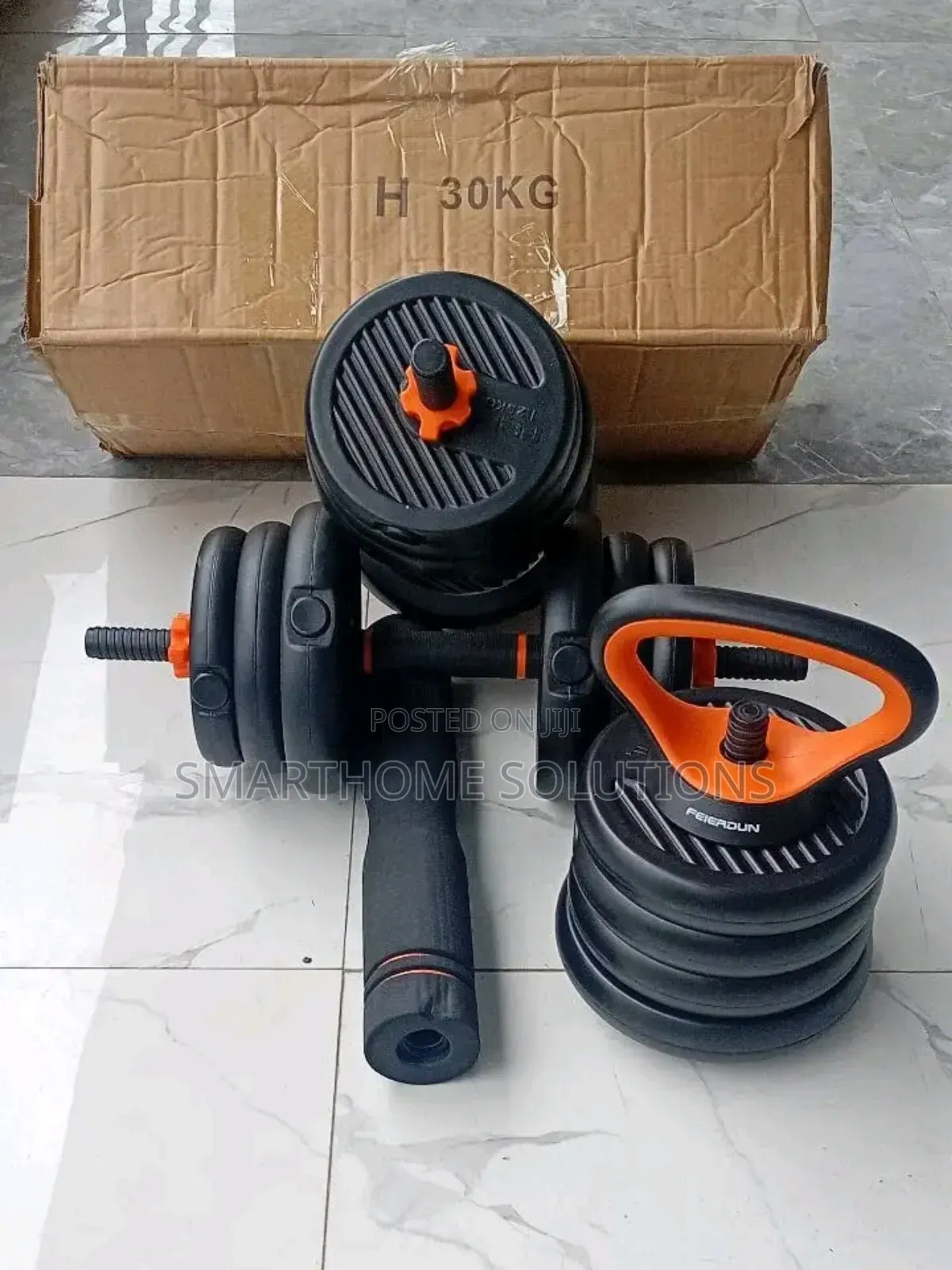 Dumbbells Set With Barbel and Kettle Bell 6in1-30kg