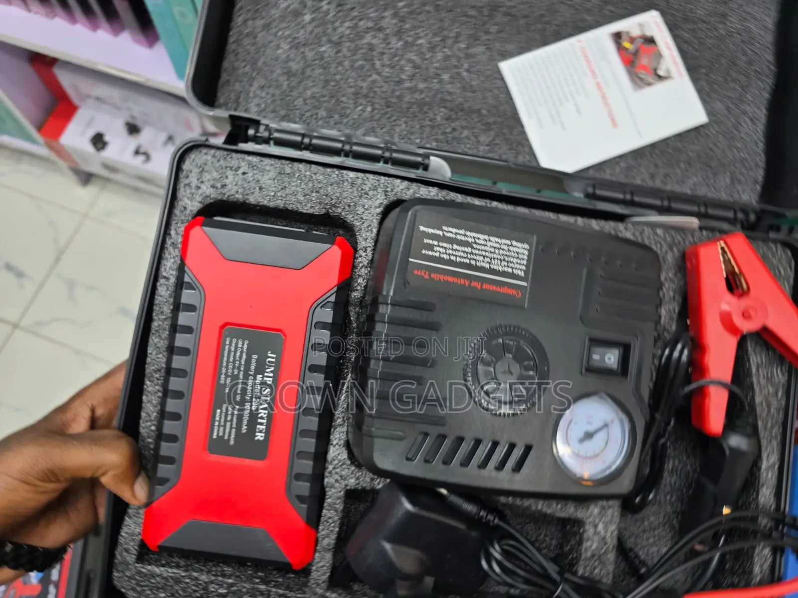 Emergency Car Jump Starter Power Bank With Air Compressor
