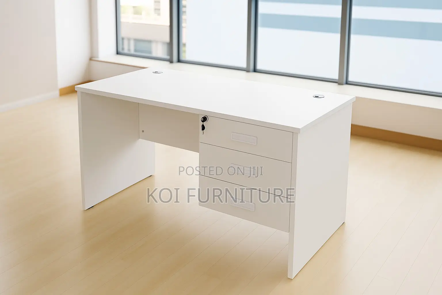 Office Desk : White 1.2-Meter Study Desk