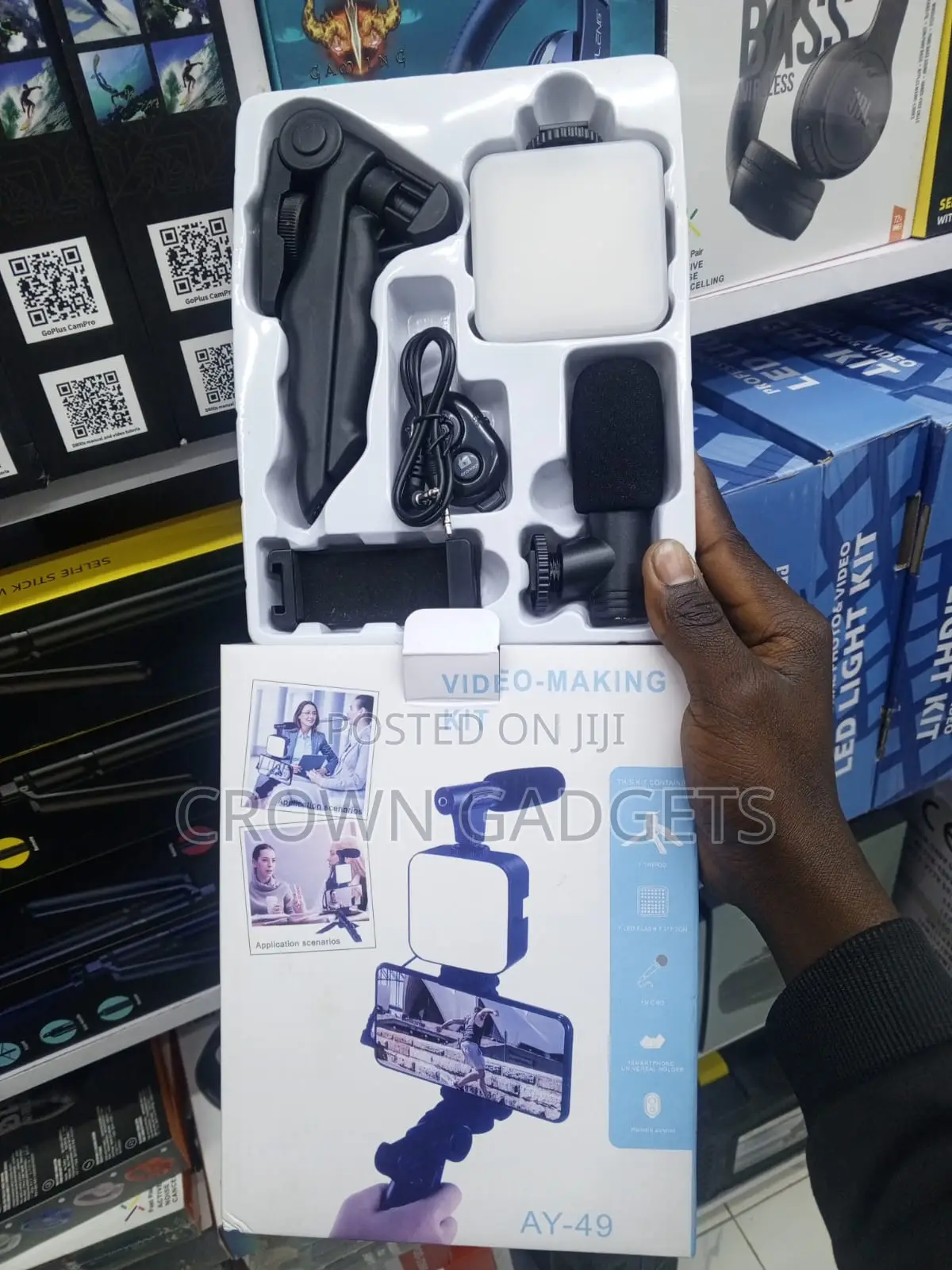 Ay-49 Content Creator Kit With Shotgun Mic And Led Light