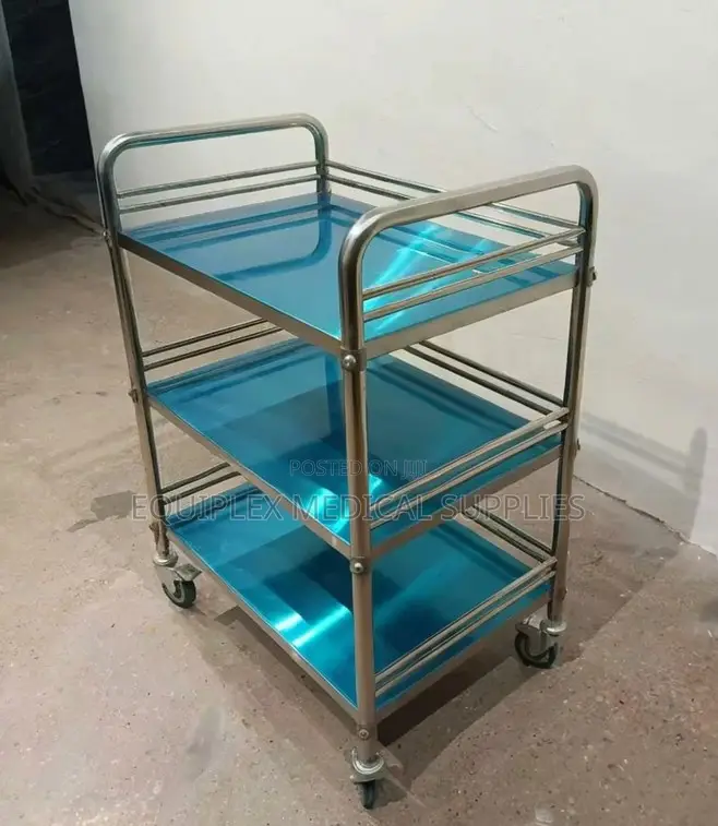 Quality Instrument Trolley With 3 Shelves and Castors