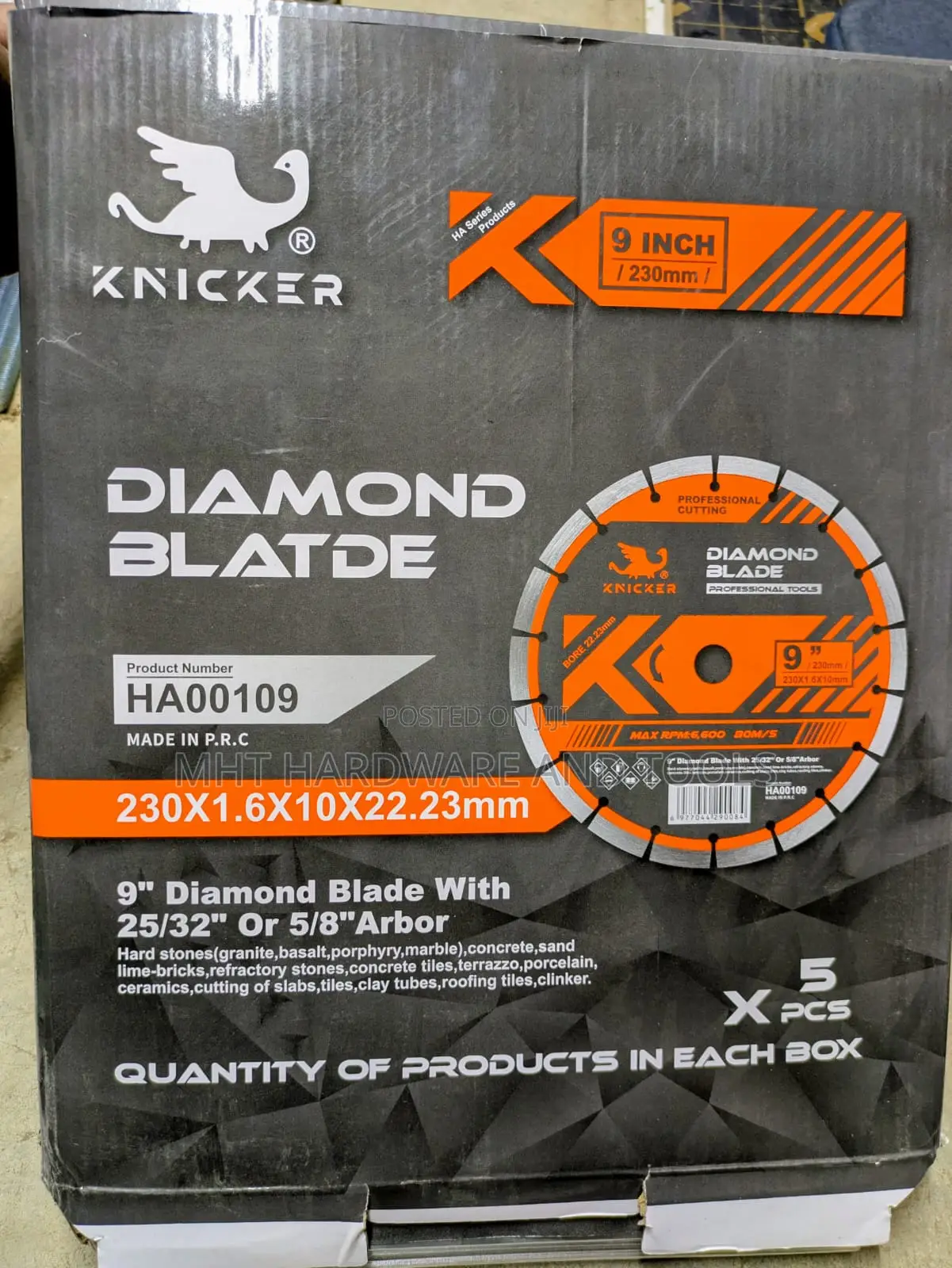 Diamond Cutting Blade 9" Knicker !Offer!