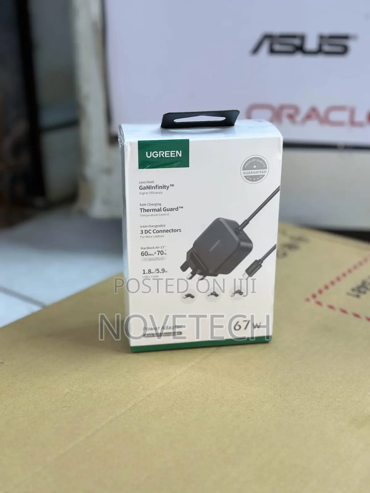 Ugreen 67w Type-C Power Adapter With Changeable 3xdc Laptop Connectors