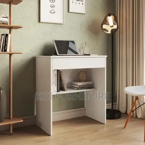 Office Desk : 0.7m Minimalist White MDF Office Desk