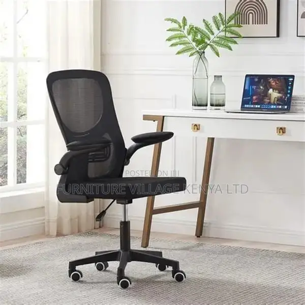 High Back Computer Chair With Flip-up Armrest