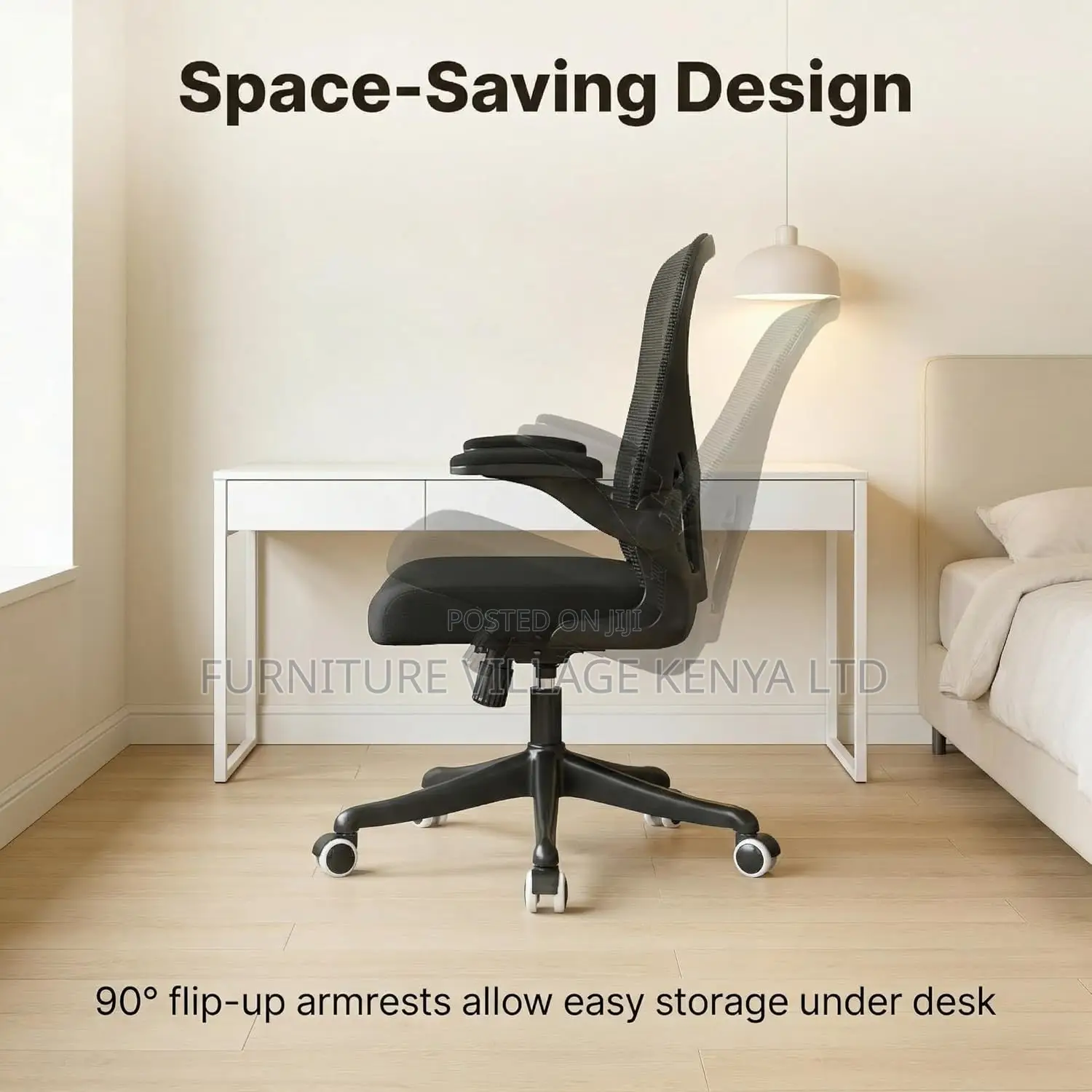 High Back Computer Chair With Flip-up Armrest