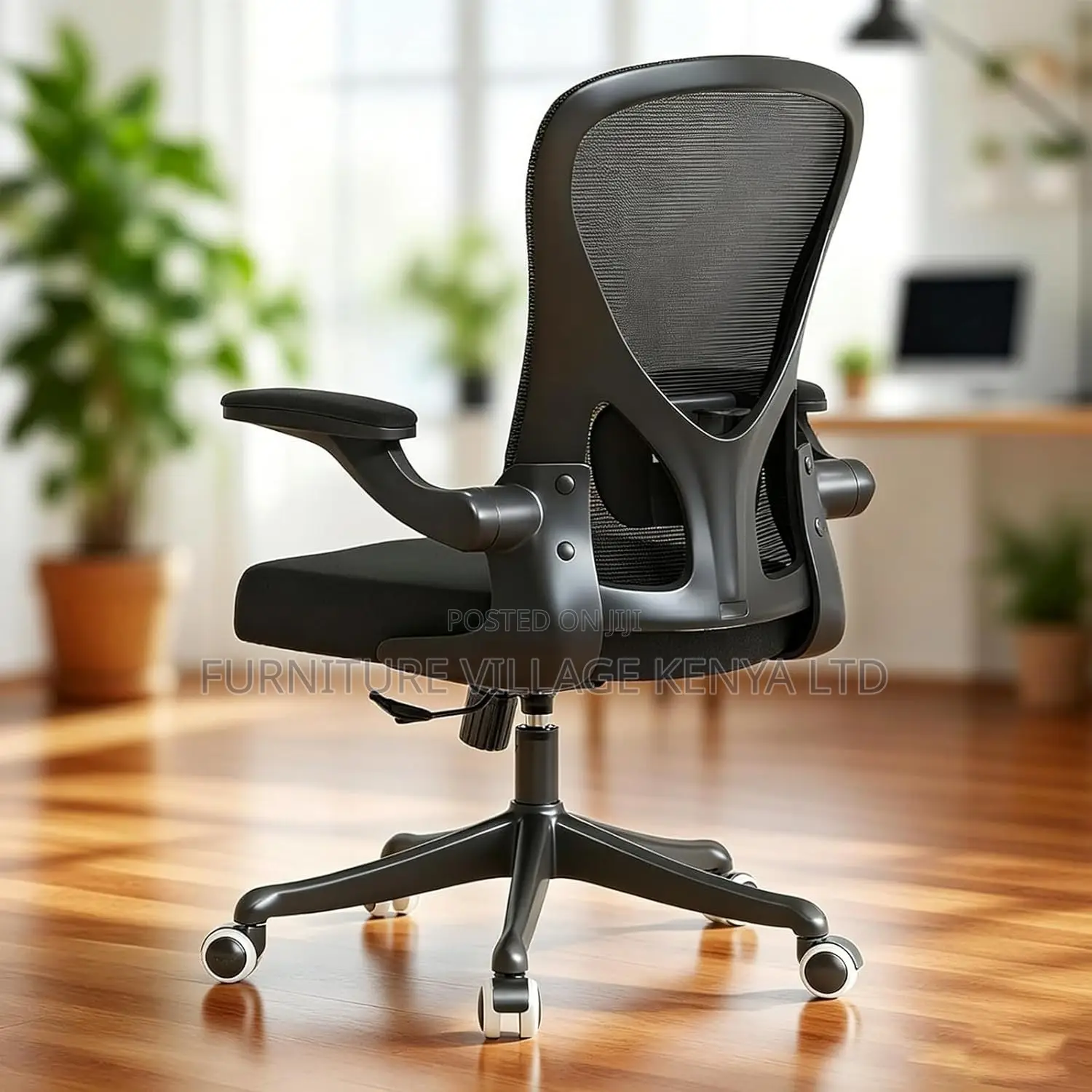 High Back Computer Chair With Flip-up Armrest